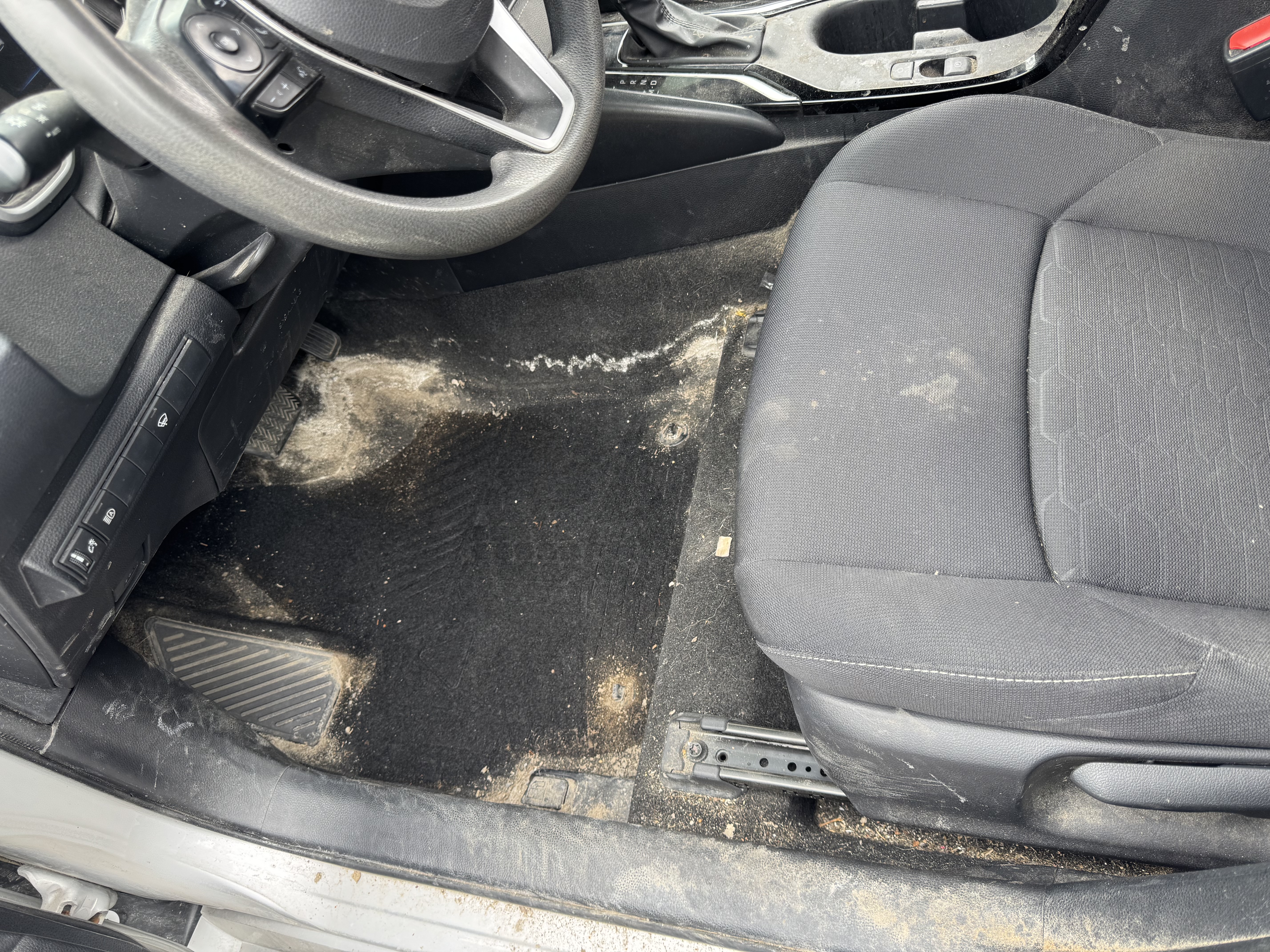 Dirty interior before Ottawa mobile detailing